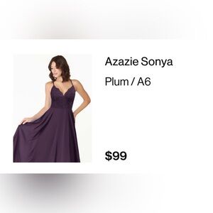 Azazie Sonya Deep Purple Gown